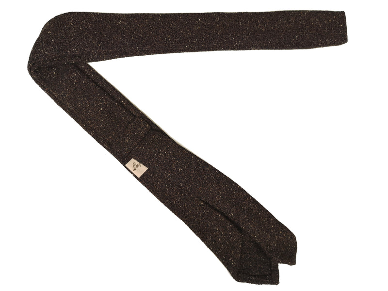 Luigi Bianchi Tie, Brown melange 7cm Wool/Silk blend