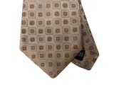 Luigi Bianchi Tie, Beige geometric pattern Pure silk