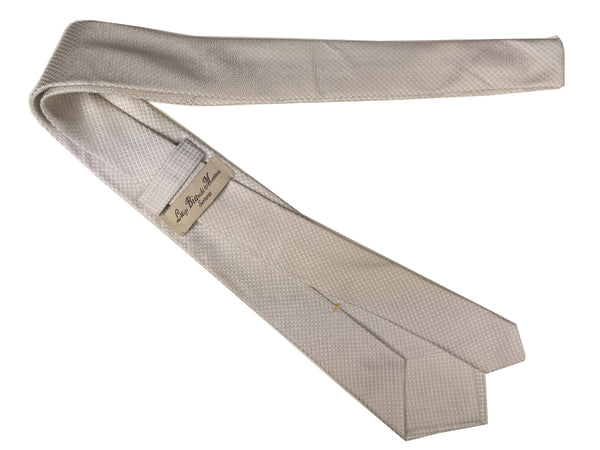 Luigi Bianchi Tie, Light silver weave Pure silk