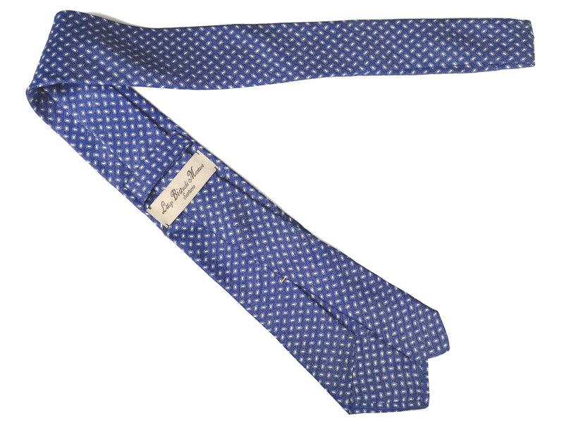 Luigi Bianchi Tie, Blue with white micro pattern Cotton/Silk