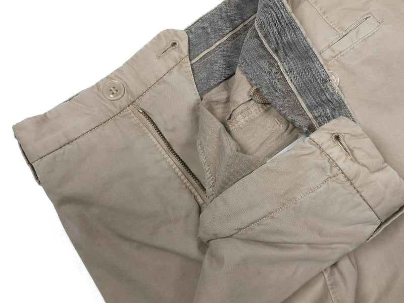 LBM 1911 Trousers 34 Dark khaki Flat front Tailored fit Cotton