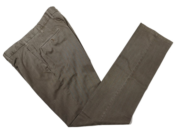 LBM 1911 Trousers 36, Dark taupe herringbone Flat front Tailored fit Cotton blend