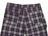 Luigi Bianchi  Trousers 34, Purple/White plaid 5 Pocket Tailored fit Linen/Cotton