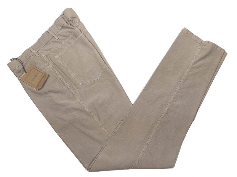 LBM 1911 Trousers 34 Beige Flat front Relaxed fit Cotton
