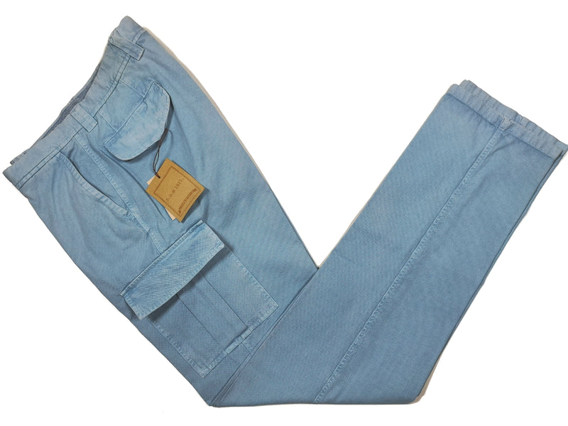 LBM 1911 Trousers 34, Washed turquoise Flat front Relaxed fit Cotton/Linen