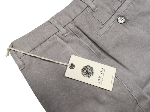 LBM 1911 Trousers 36, Grey Flat front Tailored fit Cotton/Linen