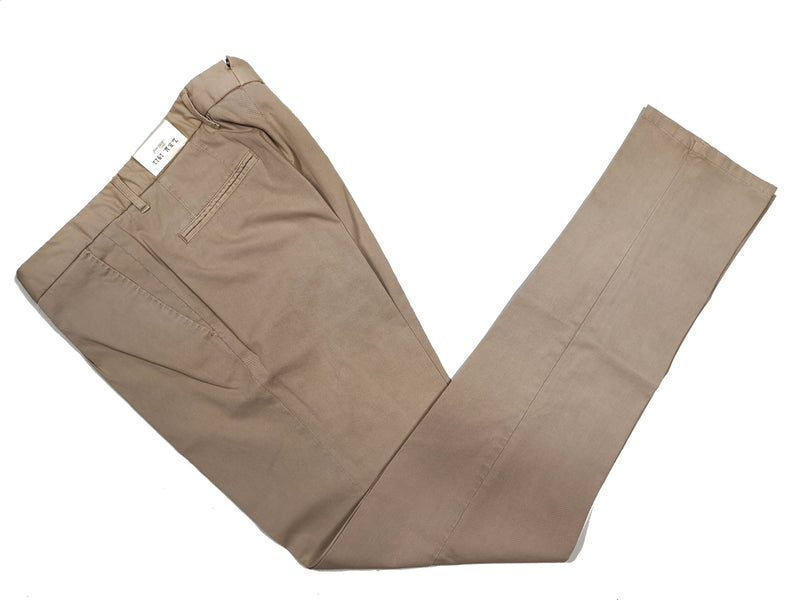 LBM 1911 Trousers 35/36, Dark tan Flat front Slim fit Cotton/Elastane