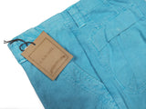 LBM 1911 Trousers 36, Turquoise Flat front Relaxed fit Cotton/Linen