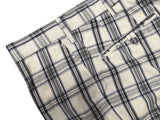 LBM 1911 Trousers 32, Vanilla with blue plaid Flat front Tailored fit Cotton/Elastane