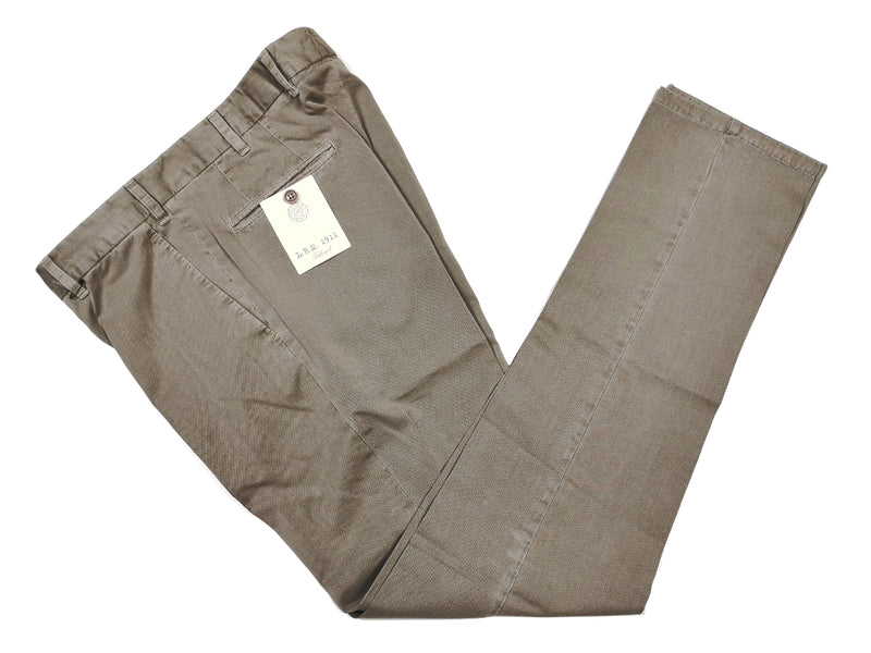 LBM 1911 Trousers 36 ****, Taupe Flat front Tailored fit Cotton