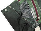 LBM 1911 Trousers 35/36, Forest green patterned Flat front Slim fit Cotton/Elastane