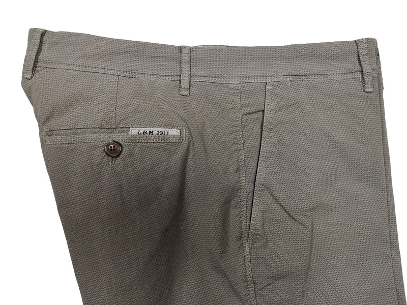 LBM 1911 Trousers 34, Grey vintage pattern Flat front Tailored fit Cotton/Elastane