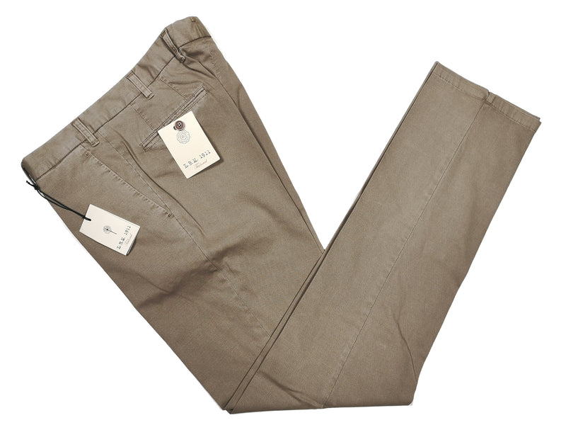 LBM 1911 Trousers 32, Tan Flat front Tailored fit Cotton/Elastane