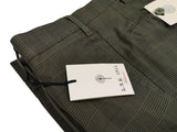 LBM 1911 Trousers 33/34, Olive plaid Pleated front Slim fit Cotton blend