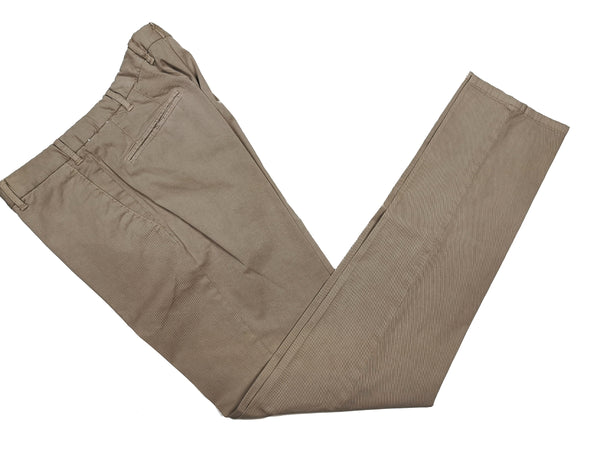 LBM 1911 Trousers 33/34, Taupe brown Flat front Slim fit Cotton/Elastane