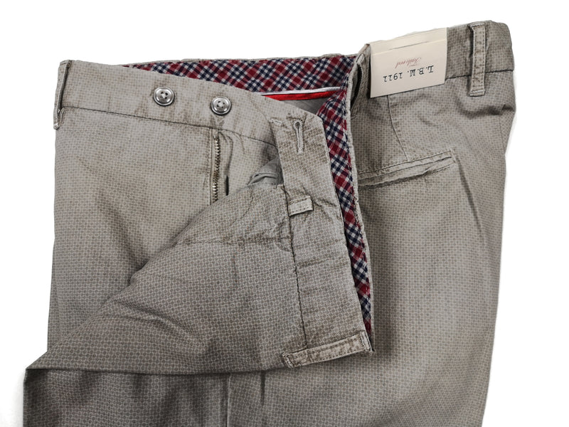 LBM 1911 Trousers 35/36 Grey vintage pattern Flat front Cotton blend