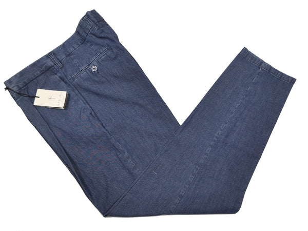LBM 1911 Trousers 36, Denim blue Pleated front Relaxed fit Cotton/Elastane