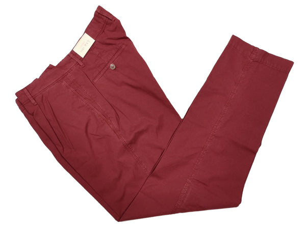 LBM 1911 Trousers 36, Cranberry red Pleated front Tailored fit Cotton blend