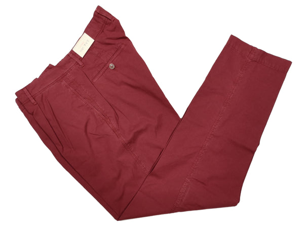 LBM 1911 Trousers 34, Cranberry red Pleated front Tailored fit Cotton blend