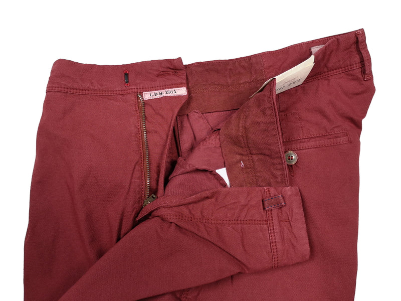 LBM 1911 Trousers 36, Cranberry red Pleated front Tailored fit Cotton blend