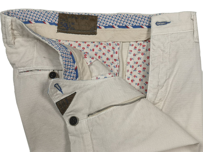LBM 1911 Trousers 34, Stone beige Flat front Straight fit Cotton