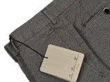 Luigi Bianchi Trousers 34, Earthy grey puppytooth Flat front Tailored fit Cotton