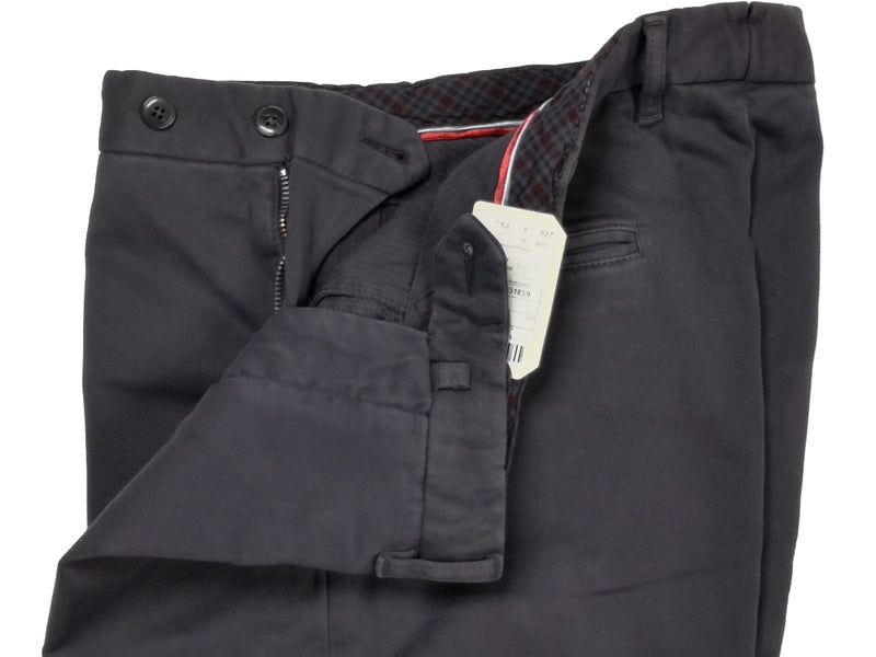 LBM 1911 Trousers 38 Brushed gunmetal grey Flat front Tailored fit Cotton/Elastane