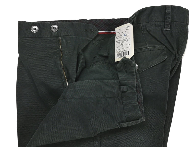 LBM 1911 Trousers 35/36, Hunter green Pleated front Slim fit Cotton/Elastane