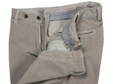 Luigi Bianchi Trousers 35/36, Beige pinwale cord Flat front Slim fit Cotton