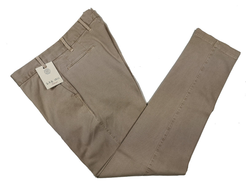 LBM 1911 Trousers 35/36, Washed beige Flat front Slim fit Cotton/Elastane
