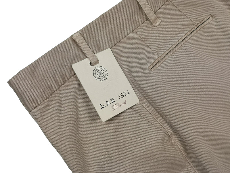LBM 1911 Trousers 35/36, Washed beige Flat front Slim fit Cotton/Elastane