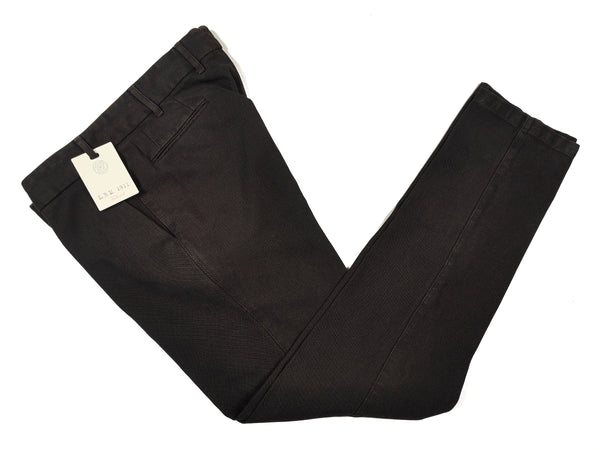 LBM 1911 Trousers 35/36 Flat Front Brown weave Cotton blend