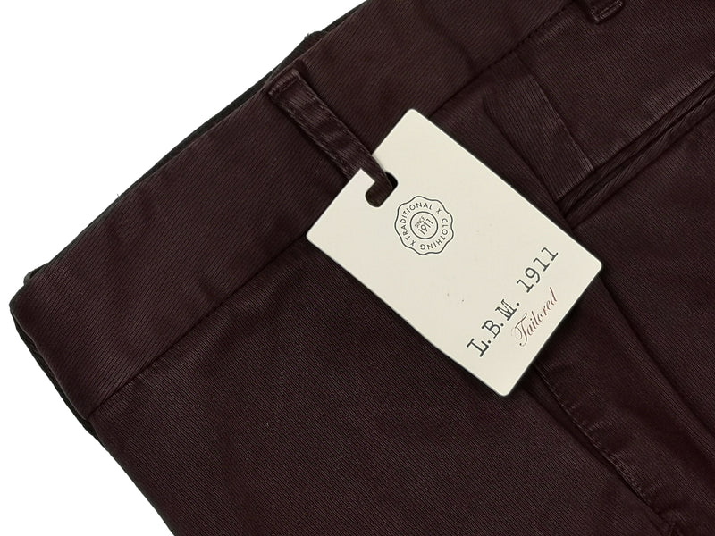 LBM 1911 Trousers 35/36, Dark brown Flat front Slim fit Cotton/Elastane