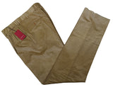 Luigi Bianchi Trousers 38, Yellowish tan Pleated front Relaxed fit Cotton Corduroy