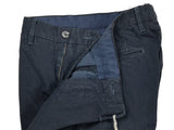 LBM 1911 Trousers 34, Washed navy microcheck Flat front Tailored fit Cotton blend