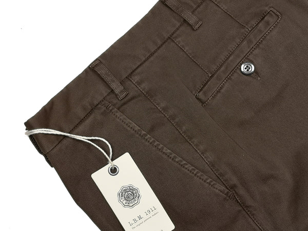 LBM 1911 Trousers 36, Brown Flat front Tailored fit Cotton/Elastane