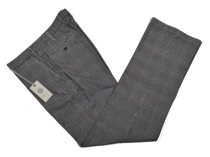 LBM 1911 Trousers 34, Grey glen plaid Flat front Relaxed fit Cotton blend