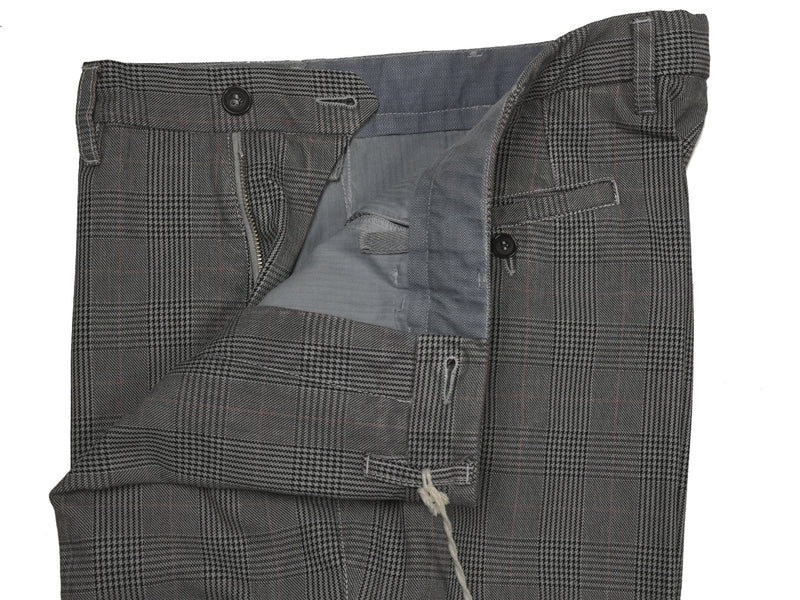 LBM 1911 Trousers 34, Grey glen plaid Flat front Relaxed fit Cotton blend