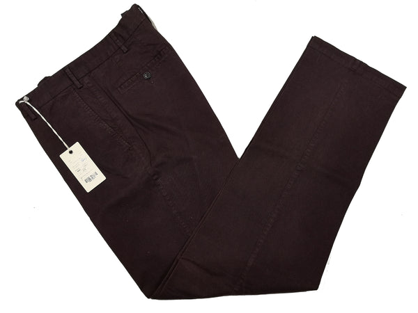 LBM 1911 Trousers 34, Burgundy brown Flat front Relaxed fit Cotton/Lycra