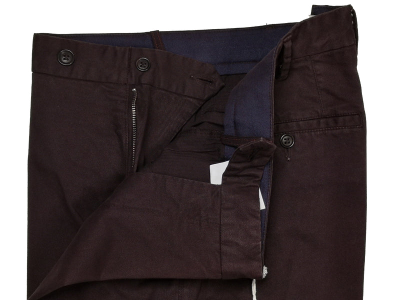 LBM 1911 Trousers 34, Burgundy brown Flat front Relaxed fit Cotton/Lycra