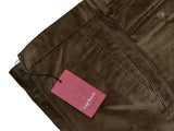 Luigi Bianchi Trousers 36, Soft brown Flat front Relaxed fit Cotton corduroy