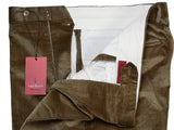 Luigi Bianchi Trousers 36, Soft brown Flat front Relaxed fit Cotton corduroy