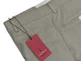 Luigi Bianchi Trousers 34, Stone beige Flat front Relaxed fit Cotton