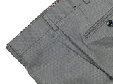 LBM 1911 Trousers 35/36 Pale blue/white fancy pattern Flat front Slim fit Wool/Cotton