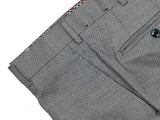 LBM 1911 Trousers 35/36 - HOLE, Pale blue/white fancy pattern Flat front Slim fit Wool/Cotton