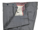 LBM 1911 Trousers 35/36 - HOLE, Pale blue/white fancy pattern Flat front Slim fit Wool/Cotton