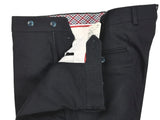 LBM 1911 Trousers 35/36, Dark navy fancy pattern Flat front Slim fit Wool/Cotton