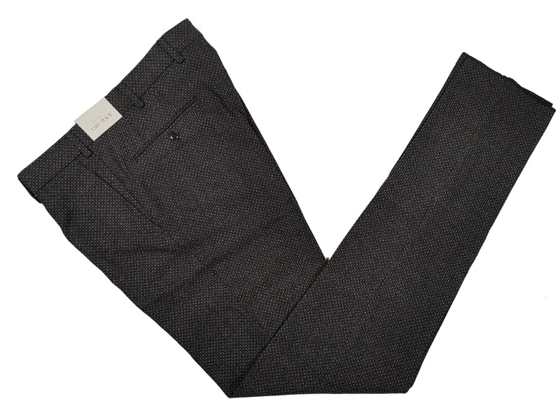 LBM 1911 Trousers 35/36, Charcoal fancy pattern Pleated front Slim fit Wool/Cotton