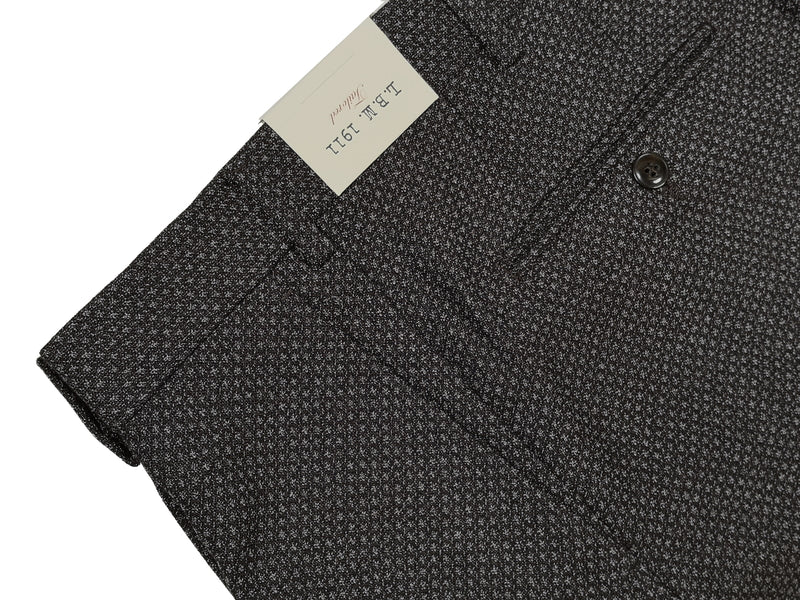 LBM 1911 Trousers 35/36, Charcoal fancy pattern Pleated front Slim fit Wool/Cotton