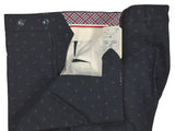LBM 1911 Trousers 34, Navy with green pattern Flat front Tailored fit Wool